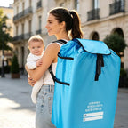 Universal Foldable Stroller & Car Seat Airplane Gate Check Travel Bag, Blue | Water Resistant Fabric, Adjustable Shoulder Straps for Easy Carry, Airplane Travel Essential. - Image 7