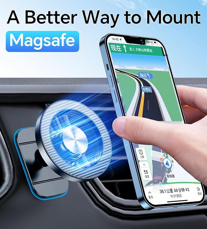 for Magsafe Car Mount【20 Strong Magnets】Magnetic Phone Holder for Car Phone Holder Mount Dash Mounted Holders Cell Phone Holders for Your Car Accessories for Women Men for iPhone 17 16 15 14 - Image 3