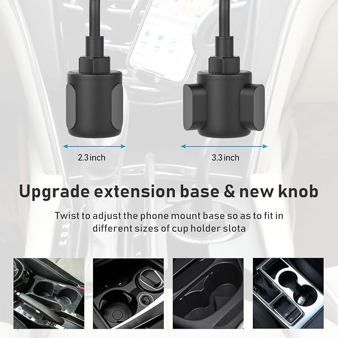 Phone Holders for Your Car, Adjustable Gooseneck Cup Car Phone Holder | 360° Rotation, Super Stable, One Button Release Universal Cup Car Holder Phone Mount for iPhone, Samsung and All Smartphones - Image 5