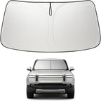 Proadsy Custom Fit 2022-2026 Rivian R1S Windshield Sun Shade, Blocks Heat | 240T Heat Shield, Drops Temp 54°F, Blocks 99% UV, Prevents Dashboard Cracking, Summer Parking & Beach Trips, Easy Twist-Fold by Proadsy