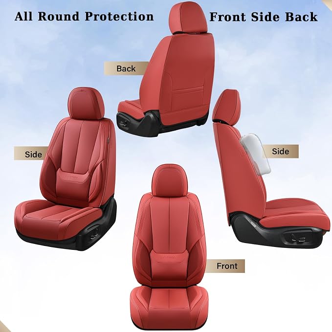 Coverado Car Seat Covers, Seat Covers for Cars, Waterproof Leather Auto Seat Protectors, Leather Car Seat Cushion, Car Interiors Accessories Universal Fit for Most Cars - Image 8