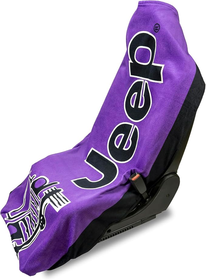 Seat Armour Jeep Seat Towel - Universal Fit Soft Machine Washable Jeep Towel - Easy Install, Multipurpose Towel2Go Seat Cover for Jeep - Purple by SeatArmour