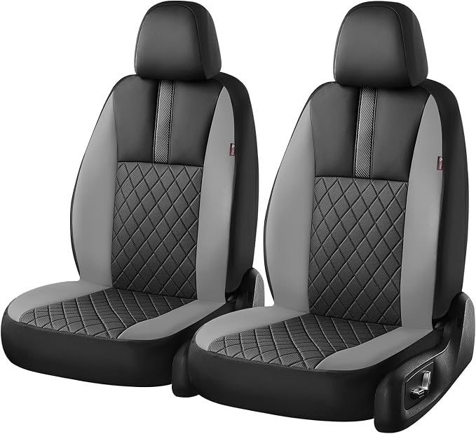 Coverado Car Seat Covers Front Pair, Automotive Leather Seat Covers for Car，Universal Fit Front Back Seat Cover, Non-Slip Waterproof Breathable Car Seat Protector - Image 7