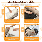 Dog Car Seat for Medium/Large Dogs up to 60LBS Memory Foam Dog Booster Seat | with Thick Cushion, Pet Car Seat for Back with Detachable Washable Cover, Storage Pockets for SUV, Pick Up, Trunk, Khaki - Image 6