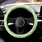 YHONGJT Cute Soft Microfiber Leather Anti-Slip Steering Wheel Cover, Universal 15 Inch for Women Girls, Fit Vehicles, Sedans, SUVs, Vans, Trucks - Neon Green - Image 2