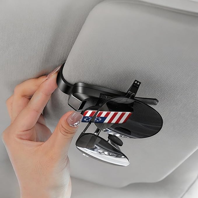 Dsycar 2 Pack Car Sunglasses Holder, 250 Anniversary American Flag Car Clip | One-Handed-Operation Easy Access Storage for Driving,Car Sun Visor Sunglasses Clip Anti-Scratch Car Sun Visor Accessories - Image 7