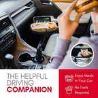 Macally Cup Holder Tray for Car - Adjustable Car Tray Table - Perfect Car Food Tray for Eating with Phone Slot and Swivel Arm - Car Organizer - Image 2