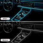 EL Wire Interior Car LED Strip Lights, 16.5FT 5V EL Wire Strip Neon Glowing Strobing Light w/ 5mm Sewing Edge, USB Electroluminescent Ambient Lighting Kit for Car Inside Decoration (Ice Blue) - Image 5