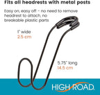 High Road Metal Car Hooks for Large Purse Straps and Heavy Bags | Set of 4 Car Headrest Hooks Fit All Sized Metal Posts - Secure Cushioned Attachment Won't Slip Off or Rattle - Image 6