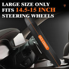 HOTOR Car Leather Steering Wheel Cover, Universal 14.5"-15",Black | Universal Car Accessory for Diverse Cars, Car Steering Wheel Cover with Anti-Slip Lining, Full Protection, Easy Installation - Image 2