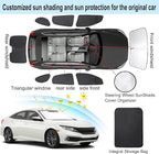 TINGLU Window Shades for Honda Civic 2016-2021 Accessories Car Side Full Windows Rear Triangular Windshield Sun Shade Sun UV Rays & Privacy Protection for Camping,Napping,and Relaxing 8PCS - Image 3