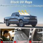 Premium Windshield Sun Shade for 2019-2025 2026 Dodge RAM 1500, Reflective 310T Material Front Window Sun Visor Blocks UV Rays Foldable Sunshade - Image 5
