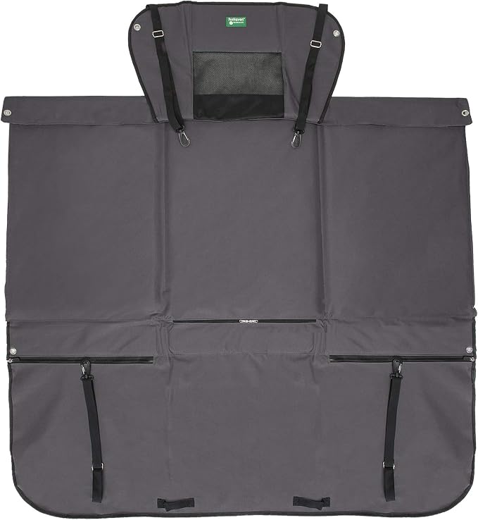 Furhaven Deluxe Multi-Panel Hard Bottom Platform Bridge Backseat Protector w/ Travel Bag - Gray, One Size - Image 3