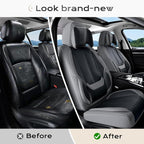Coverado Car Seat Covers, Seat Covers for Cars, Waterproof Leather Auto Seat Protectors, Leather Car Seat Cushion, Car Interiors Accessories Universal Fit for Most Cars - Image 8