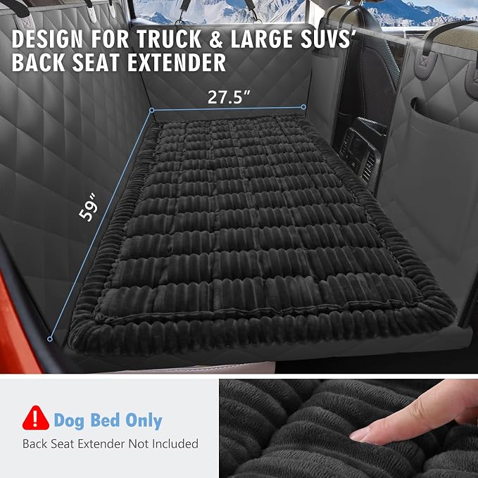 Dog Bed for Car Back Seat, Non-Slip Backseat Pet Mat XL, 59”X27.5” | Soft Blanket for Travel, Plaid Flannel, Quilted PP Cotton Filling, Non-Slip Backing, Machine Washable, Fit Backseat Extenders - Image 8