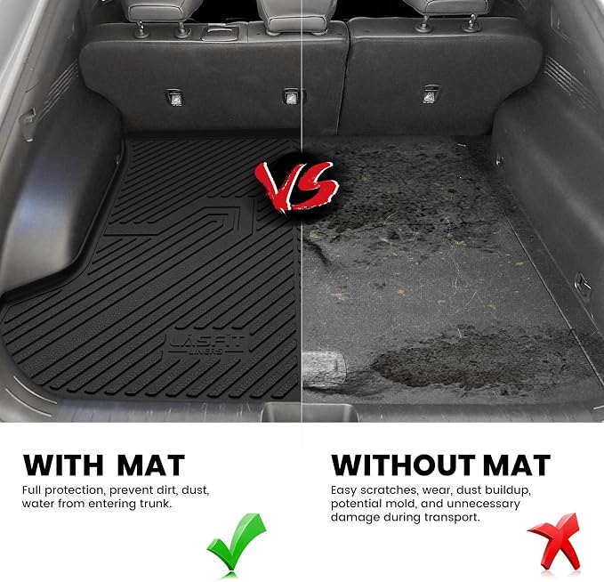 LASFIT Cargo Mat for Kia EV6 2024 2023 2022 | All Weather TPE Custom Fit Cargo Trunk Mat Accessories, Black - Image 4