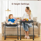HUANUO Adjustable TV Tray Table - Foldable TV Tray with 6 Height & 3 Tilt Angle Adjustments, TV Dinner Tray with Cup Holder for Couch, Bed, Sofa and Chair (Black) - Image 4