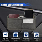 Car Seat Side Pocket Organizer, Suede Auto Door Storage Pouch, Mini Self-Adhesive Car Console Organizer, Universal Vehicle Cell Phone Holder for Key, Pen, Sunglasses(Gray) - Image 3
