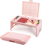 Loddie Doddie Lap Desk, Folding Desk, Portable Table, Blush, 9.75" x 12" | Trays & Pocket Keep Essentials Close, 2 lb Easy to Carry, Sturdy Plastic & Alloy Steel, Bed Desk, Bed Tray, Lap Desk for Kids by LoddieDoddie