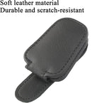 KIWEN 4 Packs Sunglasses Holders for Car Visor, Magnetic Leather Glasses Eyeglass Clip for Car, Ticket Card Clip Sunglasses Mount, Car Visor Accessories Gadgets(4, Black) - Image 3