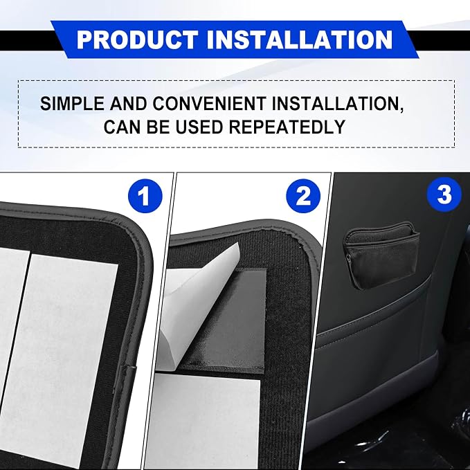 Car Seat Side Storage Pocket/Multi-Pocket Centre Console Storage Box, Car Seat Side Pocket Organizer, PU Leather Pouch Bag (Black) - Image 4
