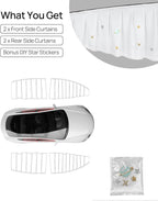 TPARTS Side Window Sunshade Curtains for Tesla Model Y 2021-2026 All Models | 4-piece blackout sun shades provide privacy and heat protection for Tesla Model Y/YL front and rear side windows - Image 8
