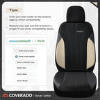 Coverado Automotive Seat Covers Front Seats, Luxury Car Seat Covers, Auto Seat Covers 2-Pack, Beige Driver Seat Protectors, Universal Fit for SUVs, Trucks, Sedans - Image 4