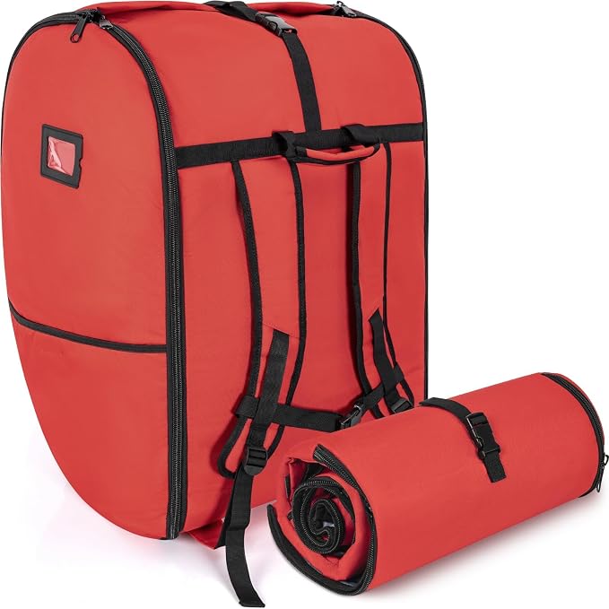 Padded Car Seat Travel Bag Compatible with Doona Car Seat Stroller | Car Seat Travel Bag with Lockable Zipper, Foldable Gate Check Bag for Airplane, Travel for Baby Essentials(Cherry Red) by WELIDAY