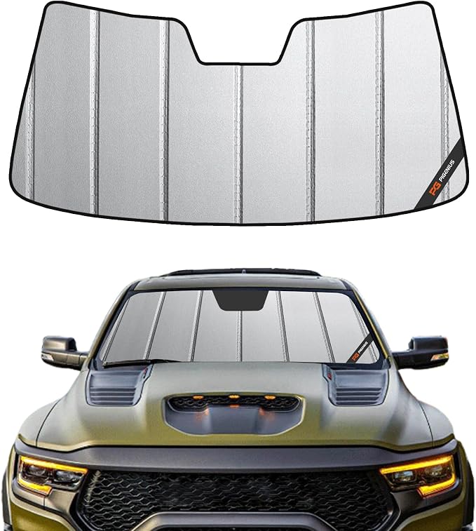 Pigenius Windshield Sunshade for Dodge Ram 1500 2009-2018, Ram 1500 Classic 2019-2024 Window Sun Shade - Safeguard by Pigenius