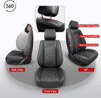 BEITK 2 Pack Waterproof Full Surround Leather Car Seat Covers Full Set | PU Leather, Scratch-resistant, Universal Fit for Cars Trucks SUV, Easy to Install - Image 3