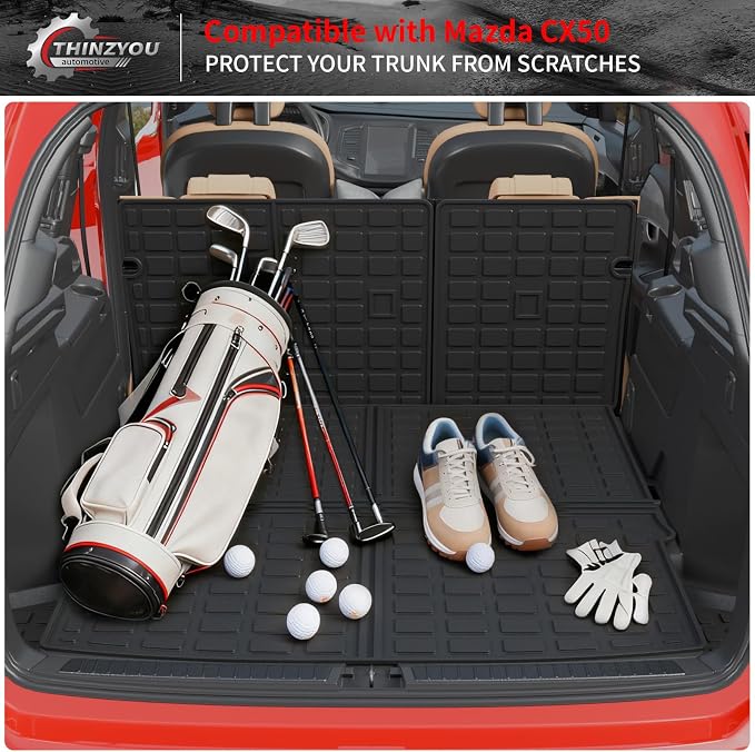 Cargo Mat & Backrest Mats for 2023 2024 2025 2026 Mazda CX50 | Trunk Mat Trunk Liner Cargo Liner TPE All Weather Back Seat Cover Protector 2024 CX-50 Accessories - Image 7