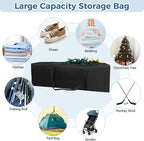COOLBEBE 56" Sports Duffle Bag - 216L Extra Large Travel Duffel Luggage Bag | Upgrade 2-way Lockable Zippers, Heavy Duty Waterproof Long Duffle Bag for Tent Pole Camping Outdoor Moving (Black 56inch) - Image 6