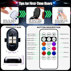 Wireless LED Lights for Car, Rechargeable Interior Car Lights | Remote Control, 8 Colors, 10 Modes, 3 Brightness Levels, USB-C Accent Lights for Car, Truck, Motorcycle & Bike - Image 8