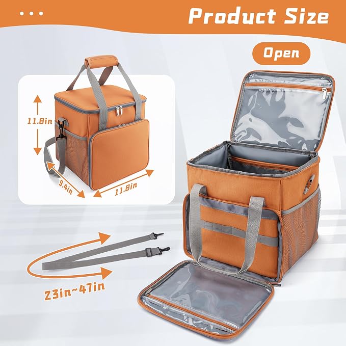 SMYV Pet Grooming Bag for Dog Grooming Supplies, Dog Tote Travel Bag for Pets Grooming Tools Kit Accessories - Orange - Image 2