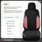 Coverado Automotive Seat Covers Front Seats, Luxury Car Seat Covers, Leather Seat Covers 2-Pack, Mesh Design, Pink Driver Seat Protectors, Universal Fit for SUVs, Trucks, Sedans - Image 3