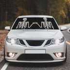 Funny Skull Car Windshield Sun Shade Umbrella Automotive Windshield Sunshade Foldable Front Car Accessories Interior Decor to Keep Vehicle Cool for Most Vehicles 57'' X 30'' - Image 2