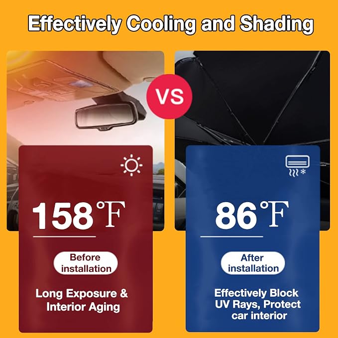 CHILL·TEK Pink Eyelash Car Windshield Umbrella, Hello Gorgeous Sun Shade Umbrellas for Car Front Window, Block UV Rays Foldable Windshield Umbrella Sun Visor Protector-Keep Car Cool for Most Vehicles - Image 6