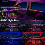 Car LED Strip Lights, Interior Acrylic LED Lights for Car with Dynamic Rainbow Dream Color Chasing, Ambient Lighting Kits Music Sync (8 in 1(6 * 29.5"+43.3"+14.5")) - Image 3