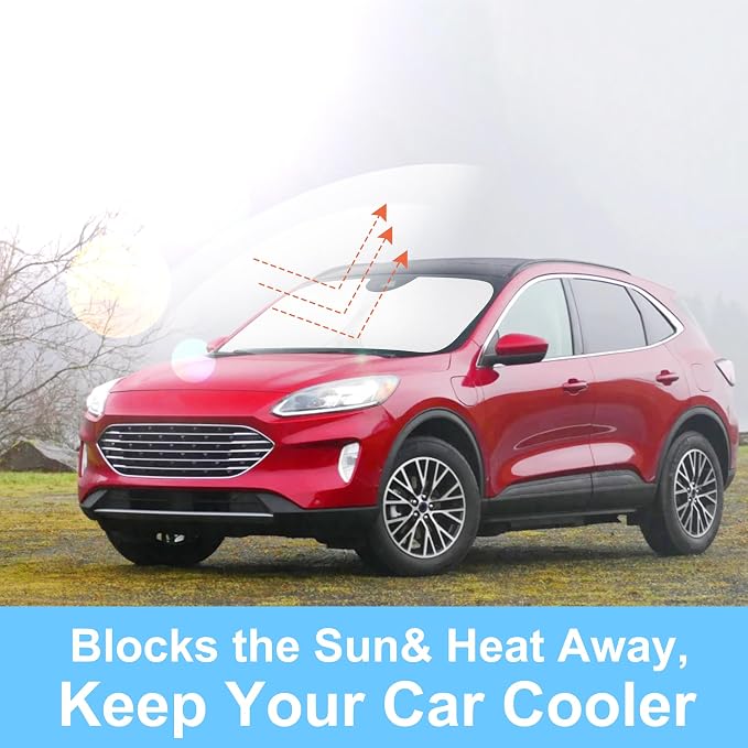 Windshield Sun Shade for 2020-2025 2026 Ford Escape Accessories | Full covered for windshield, Foldable & Durable, Block UV Rays, Reduce Heat, Easy to install, Keep Car Cooler - Image 6