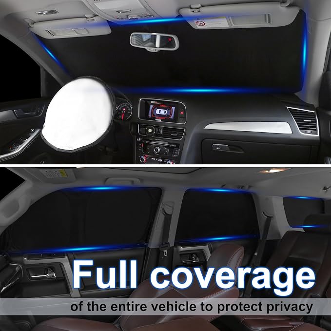 TINGLU Window Shades for Ford Explorer SUV 2011-2019 8PCS Accessories Full Windows Rear Triangular Windshield Sun Shade Sun UV Rays Privacy Protection - Image 2