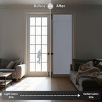 RYB HOME Blackout Door Curtains 80 inch Length, French Door Shades | Thermal Insulated, Self Adhesive, Privacy, For Patio Kitchen Front Entry Front Back Door Glass Window, W26 x L80, 1 Panel - Image 5