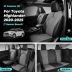 Custom Seat Covers for Toyota Highlander 2020-2026 7 Seats | black grey, faux leather, 2nd row captain chairs, waterproof, breathable, airbag compatible, stain resistant, easy install - Image 7