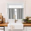 RYB HOME 100% Blackout Short Curtains for Small Window, Thermal Insulated | Total Room Darkening, Noise Reducing, Curtains for Basement Bathroom RV Cars, W29 x L24, Sliver Grey, 2 Panels by RYBHOME