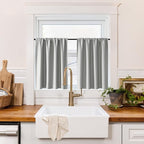 RYB HOME 100% Blackout Short Curtains for Small Window, Thermal Insulated | Total Room Darkening, Noise Reducing, Curtains for Basement Bathroom RV Cars, W29 x L24, Sliver Grey, 2 Panels by RYBHOME