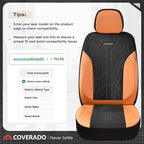 Coverado Car Seat Covers Front Seats, BrownSeat Covers 2-Pack, Breathable Automotive Seat Protectors, Driver Seat Covers Universal Fit for SUV, Truck, Vans, Sedan - Image 3