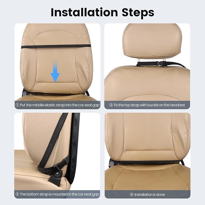 Viaviat Car Seat Protector Large Kick Mat 2 Pack Durable Water Resistant Auto Seat Back Covers with 2 Mesh Pockets Protection Against Dust Mud Scratches (Dark Gray, 2-Pack) - Image 9