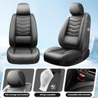 Fit Pathfinder Car Seat Covers Premium Leather for Nissan Pathfinder 2011-2025 2026. Waterproof， Breathable, Scratch-Resistant & All-Weather Seat Cushion Protector（2 Front Seats,Black - Image 2