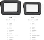 Aveniee Clear Makeup Bag Set,Portable Travel Toiletry Bag Cosmetic Case for Women,Vegan Leather Make Up Pouch Organizer Car Bag for Essentials 2pcs,Middle & Large,Black - Image 2