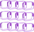 12 Pack Clear Makeup Bag, TSA Approved Toiletry Bag Zippered Clear Cosmetic Pouch, Waterproof Vinyl Plastic Organizer Case for Travel Vacation Bathroom (Purple) by YOQIVEXU
