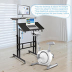 SIDUCAL Mobile Standing Desk, Portable Stand Up, Small Adjustable Converter with Wheels Home Office Workstation, Rolling Desk Laptop Cart for Standing or Sitting, Black - Image 5